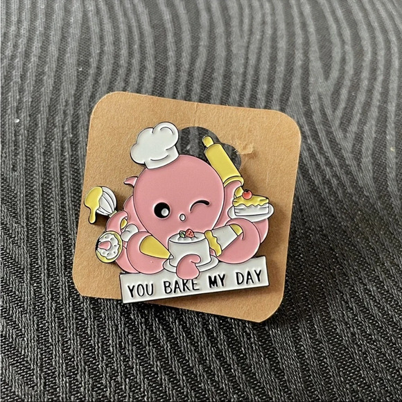 $5 Bundled You Bake My Day Octopus Enamel  Pin - Picture 1 of 1